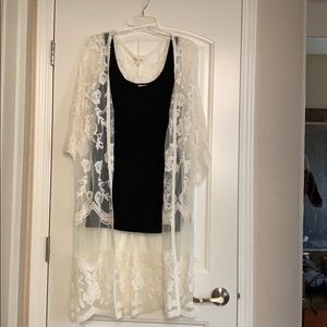 Cream lace kimono